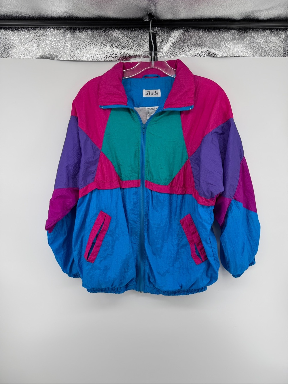 Slade VTG 90s Hiphop Blockette‎ Retrp Streetwear Colorblock Windbreaker SzS